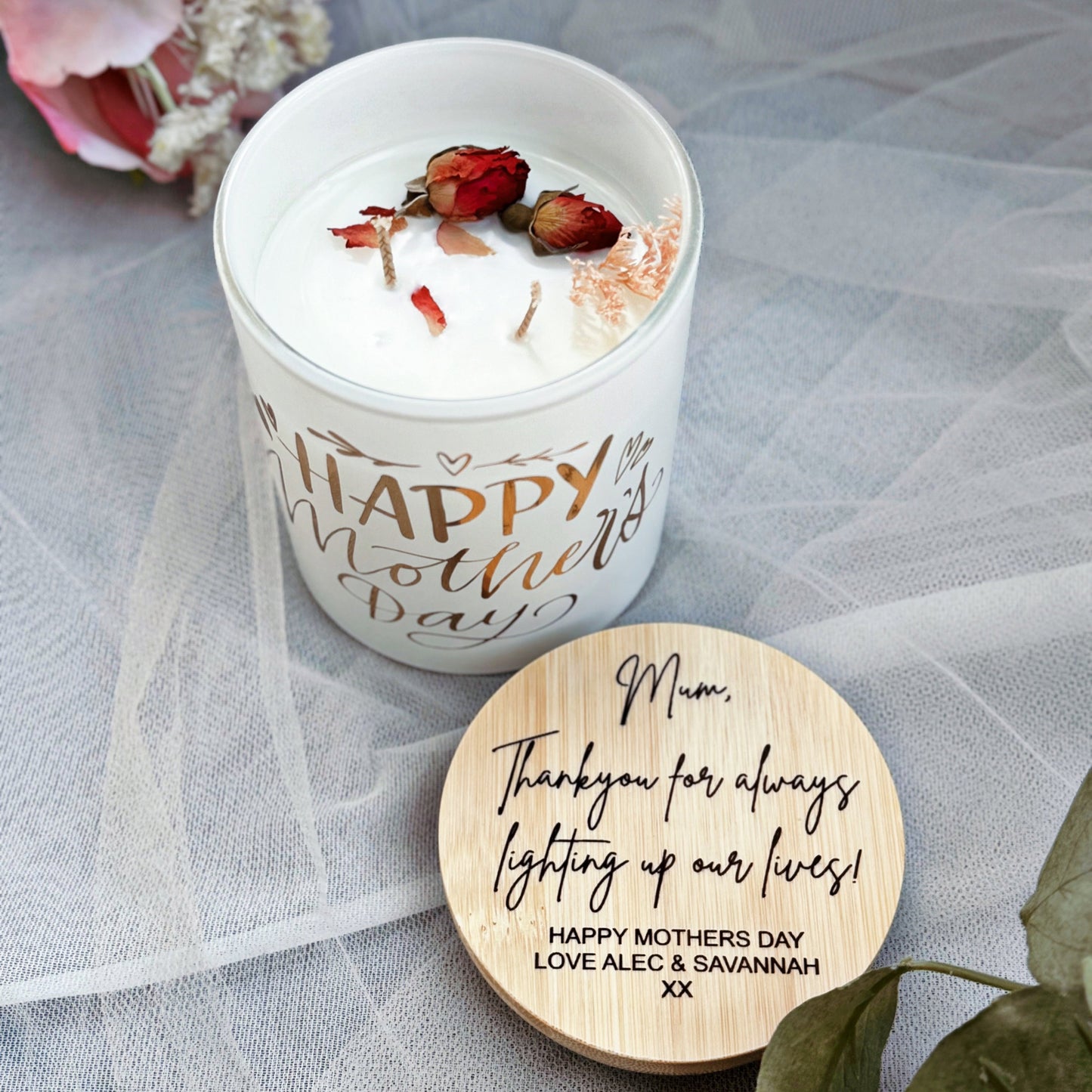PERSONALISED MOTHER'S DAY CANDLE- HAPPY MOTHER'S DAY GIFT