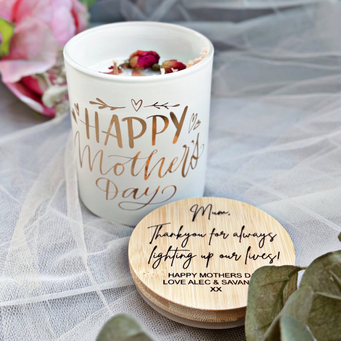 PERSONALISED MOTHER'S DAY CANDLE- HAPPY MOTHER'S DAY GIFT
