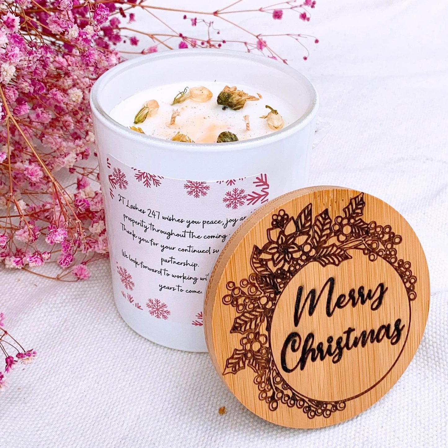 PERSONALIZED MERRY CHRISTMAS GIFT CANDLE