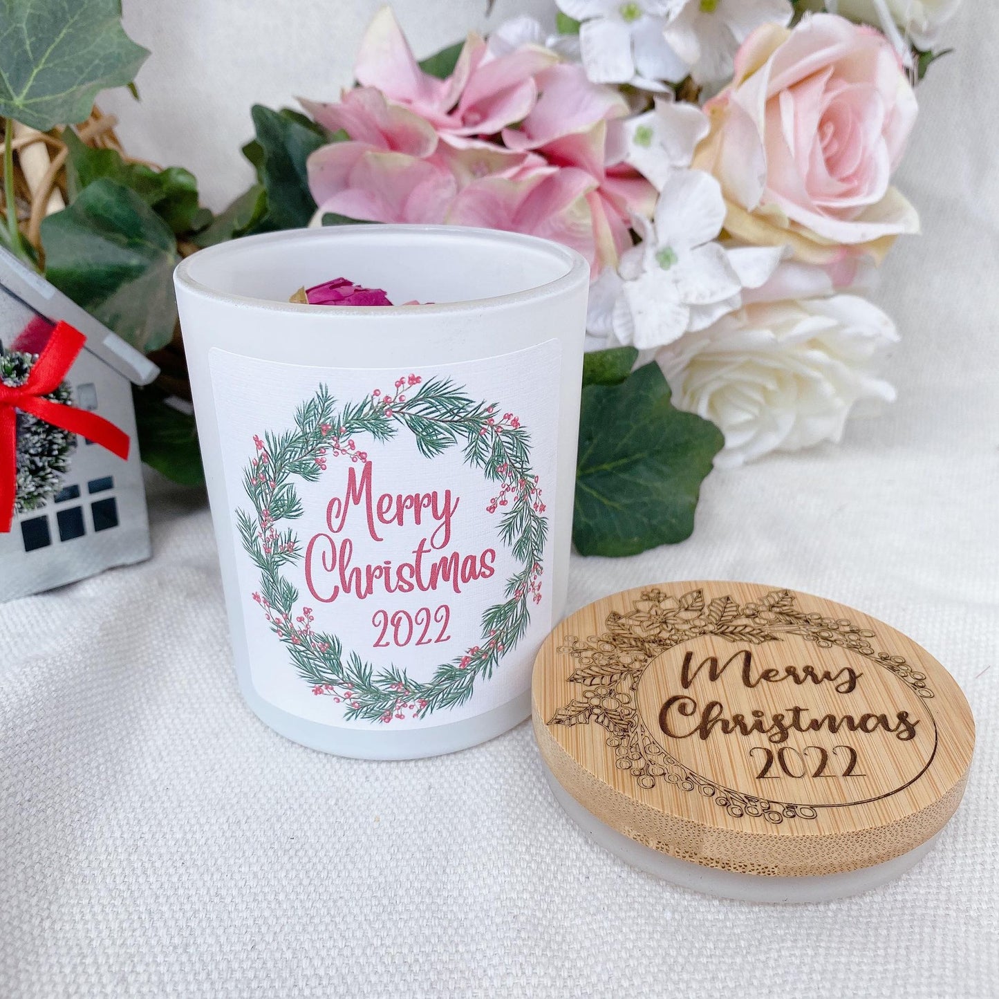 PERSONALIZED MERRY CHRISTMAS GIFT CANDLE