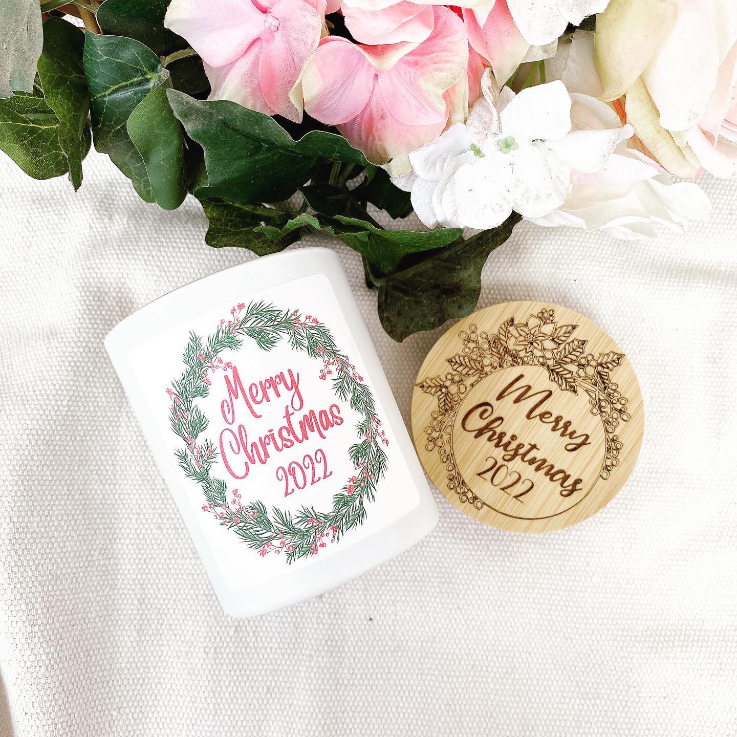 PERSONALIZED MERRY CHRISTMAS GIFT CANDLE