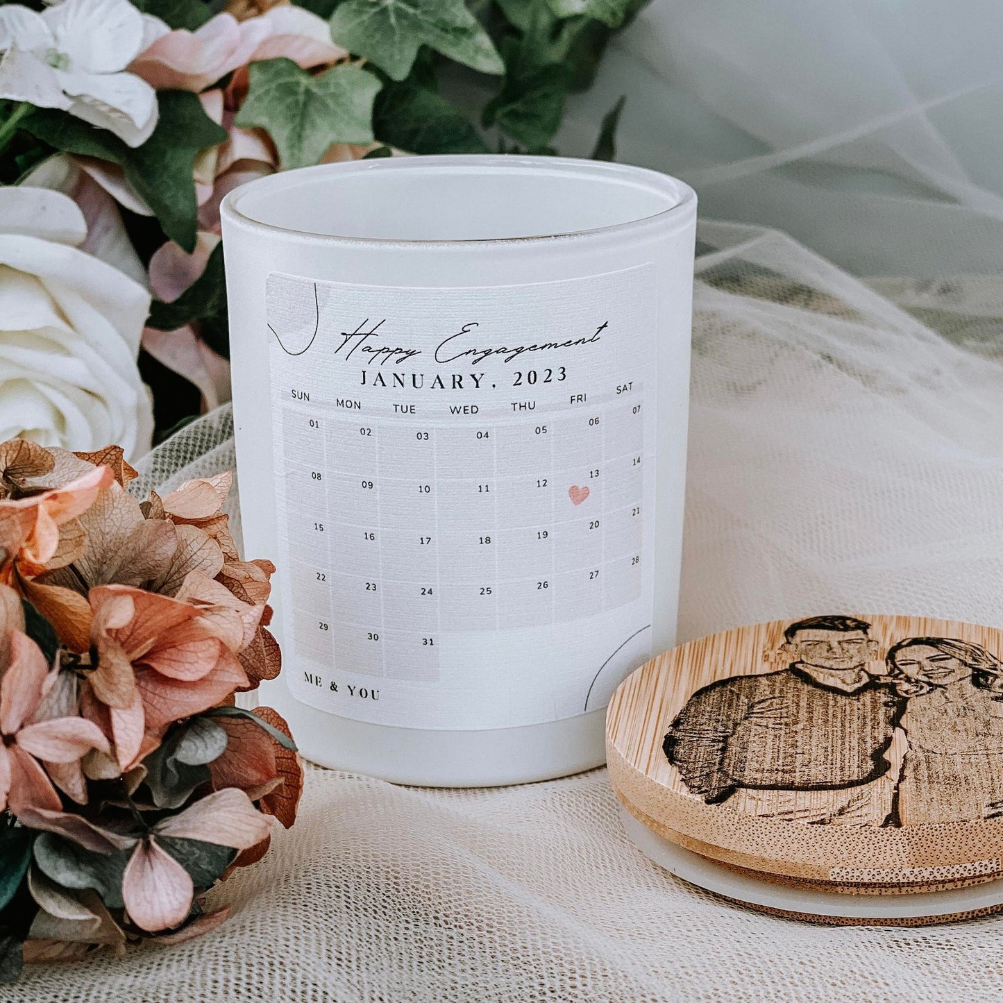 PERSONALIZED ANNIVERSARY CALENDAR CANDLE