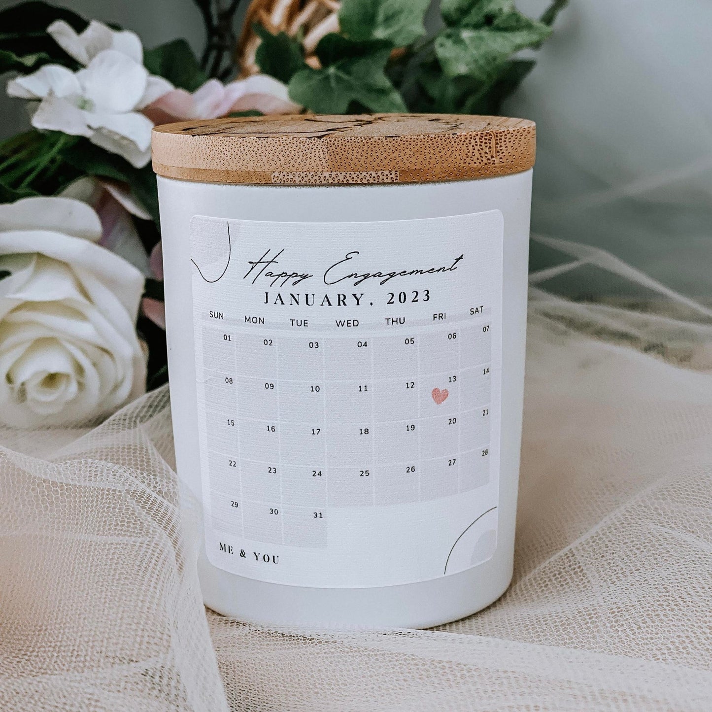 PERSONALIZED ANNIVERSARY CALENDAR CANDLE