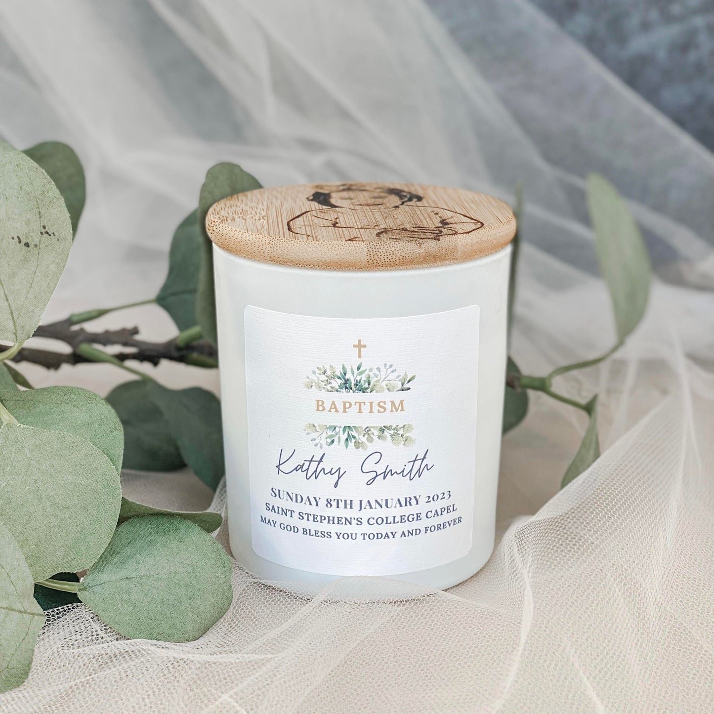 PERSONALISED BAPTISM CANDLE