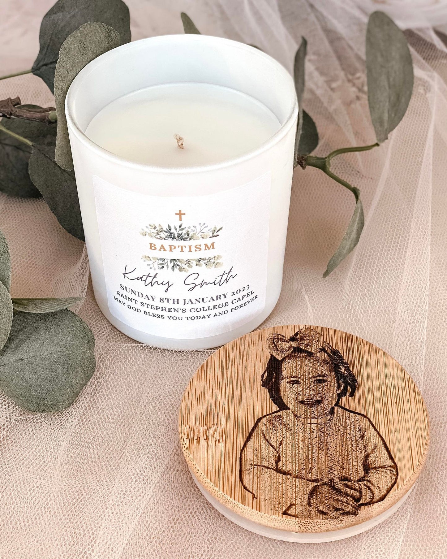 PERSONALISED BAPTISM CANDLE