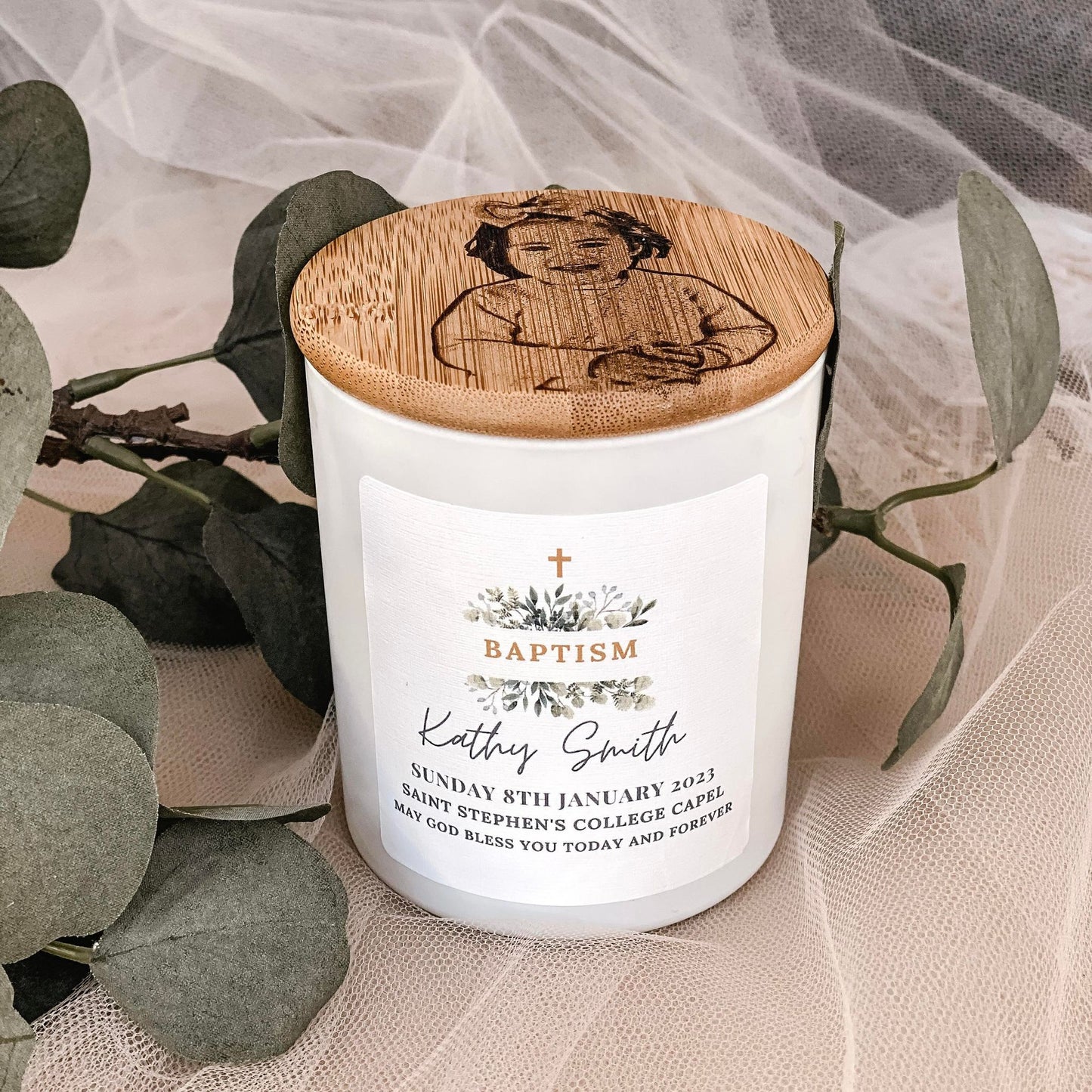 PERSONALISED BAPTISM CANDLE