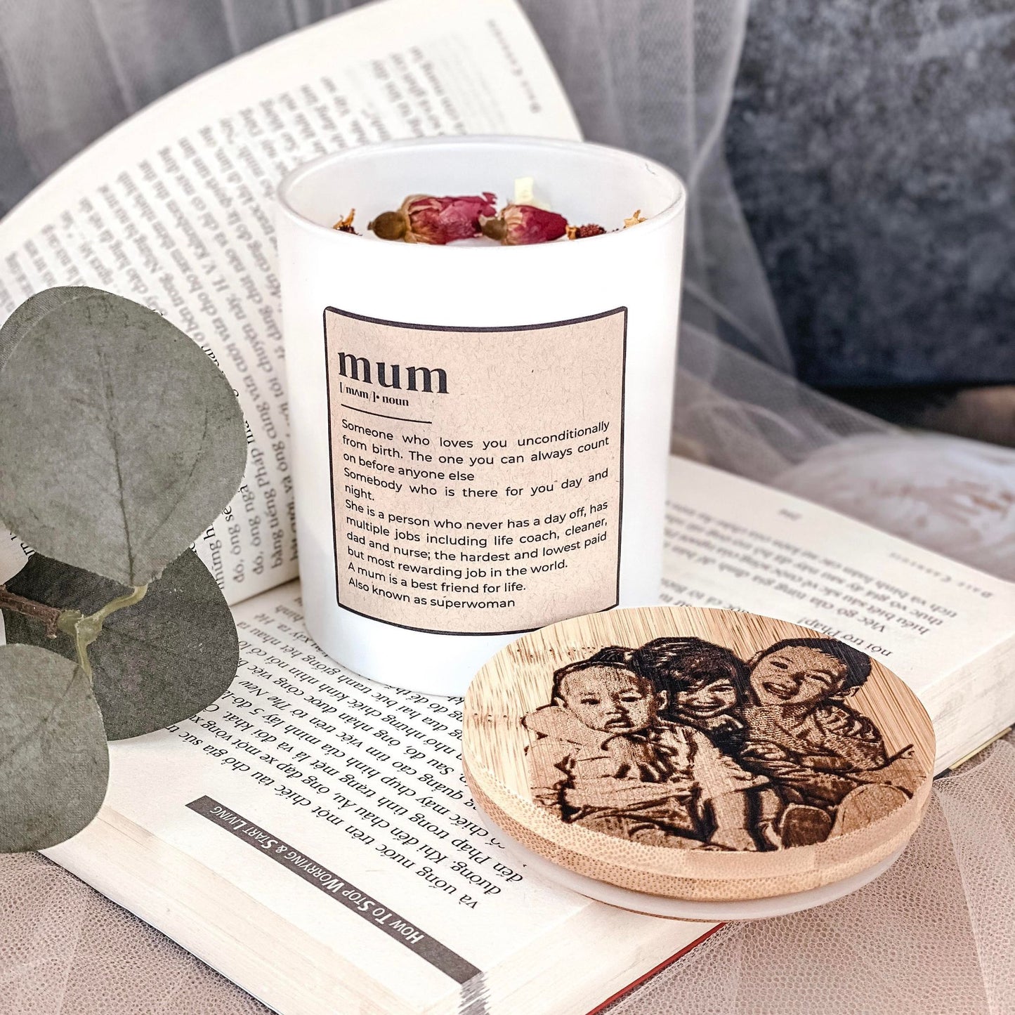 PERSONALIZED DICTIONARY CANDLE- GIFT FOR MOTHER'S DAY